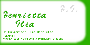 henrietta ilia business card